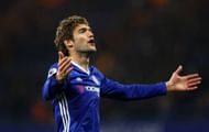 LONDON, ENGLAND - MAY 08:  Marcos Alonso of Chelsea celebrates after the match in the Premier League match between Chelsea and Middlesbrough at Stamford Bridge on May 8, 2017 in London, England.  (Photo by Ian Walton/Getty Images)